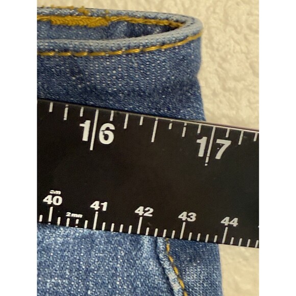 Cabi Patch Pocket Wide Leg Denim Jeans Womens Size 12 70's Retro #4151R Flare - Picture 11 of 14